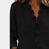 Flavie | Blouse à col en V avec élégante Volants