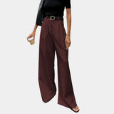 Flore | Pantalon uni à jambes larges sans ceinture