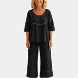 Ensemble Élégant frais: assorti blouse et Pantalon
