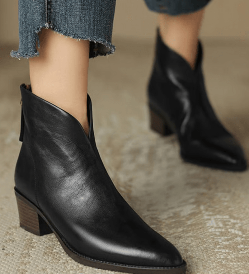 Lina | Bottes montantes élégantes à talon carré pour femme