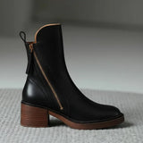 Valorine | Bottes classiques noir en cuir Cheville