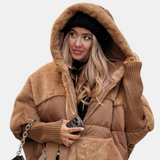 Gabriela | Doudoune oversize à capuche avec motif patchwork