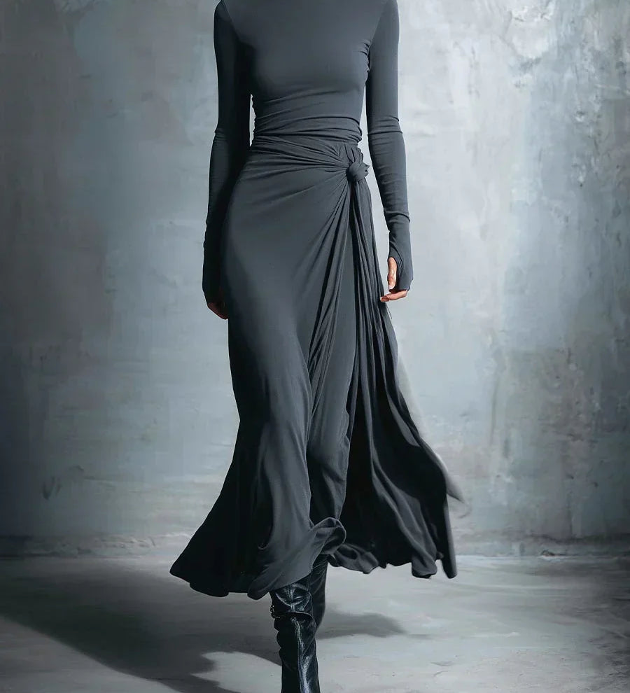 Renee | Robe longue élégante au drapé raffiné