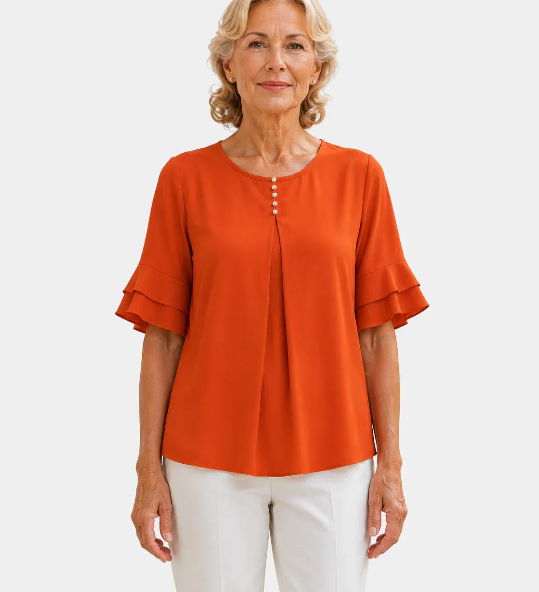 Hadelinde | Blouse sophistiquée Boutonné