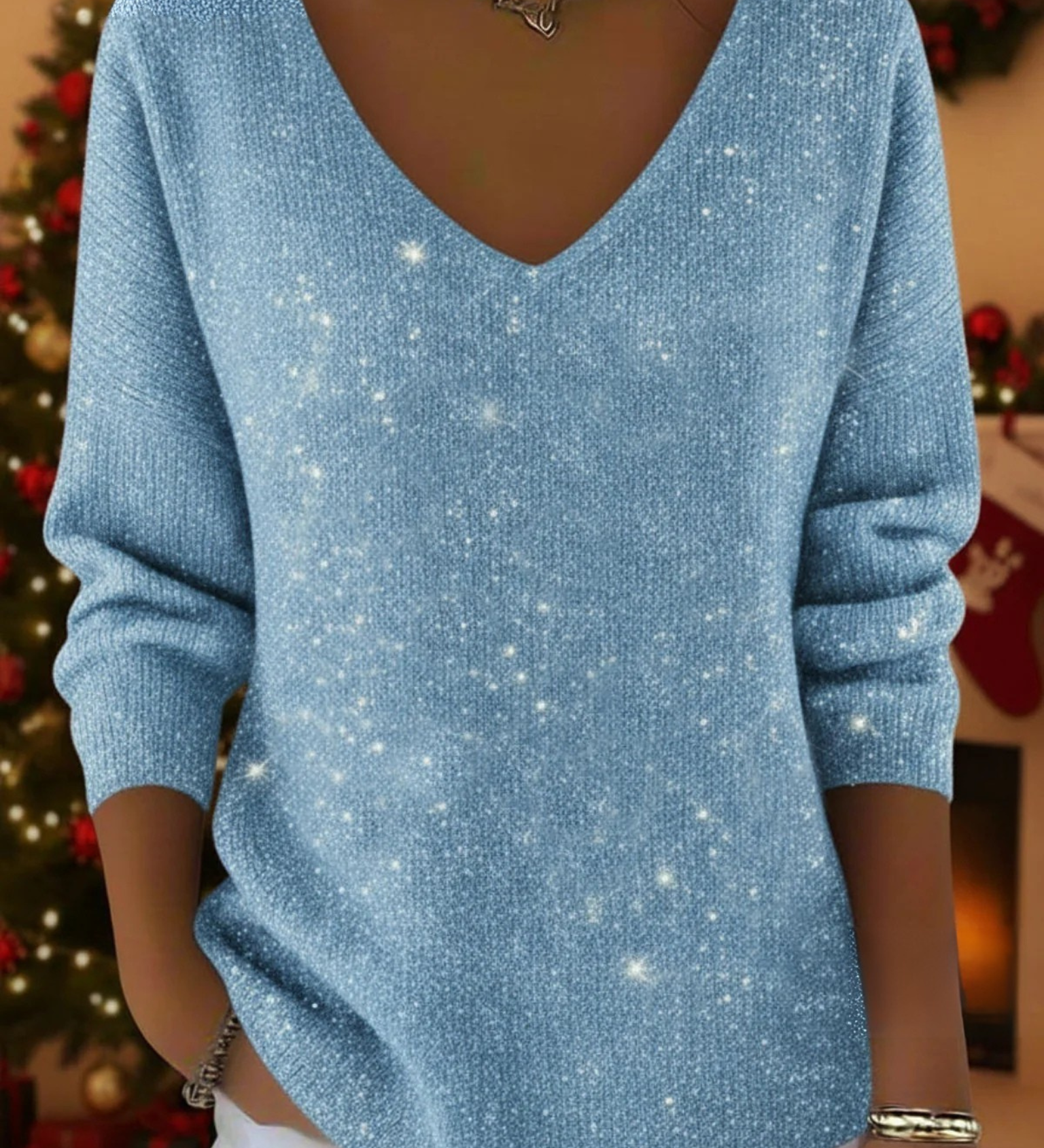 Adele | Pull à col en V Festive