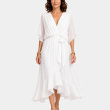Carmen | Robe à col en V Mousseline