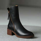 Valorine | Bottes classiques noir en cuir Cheville