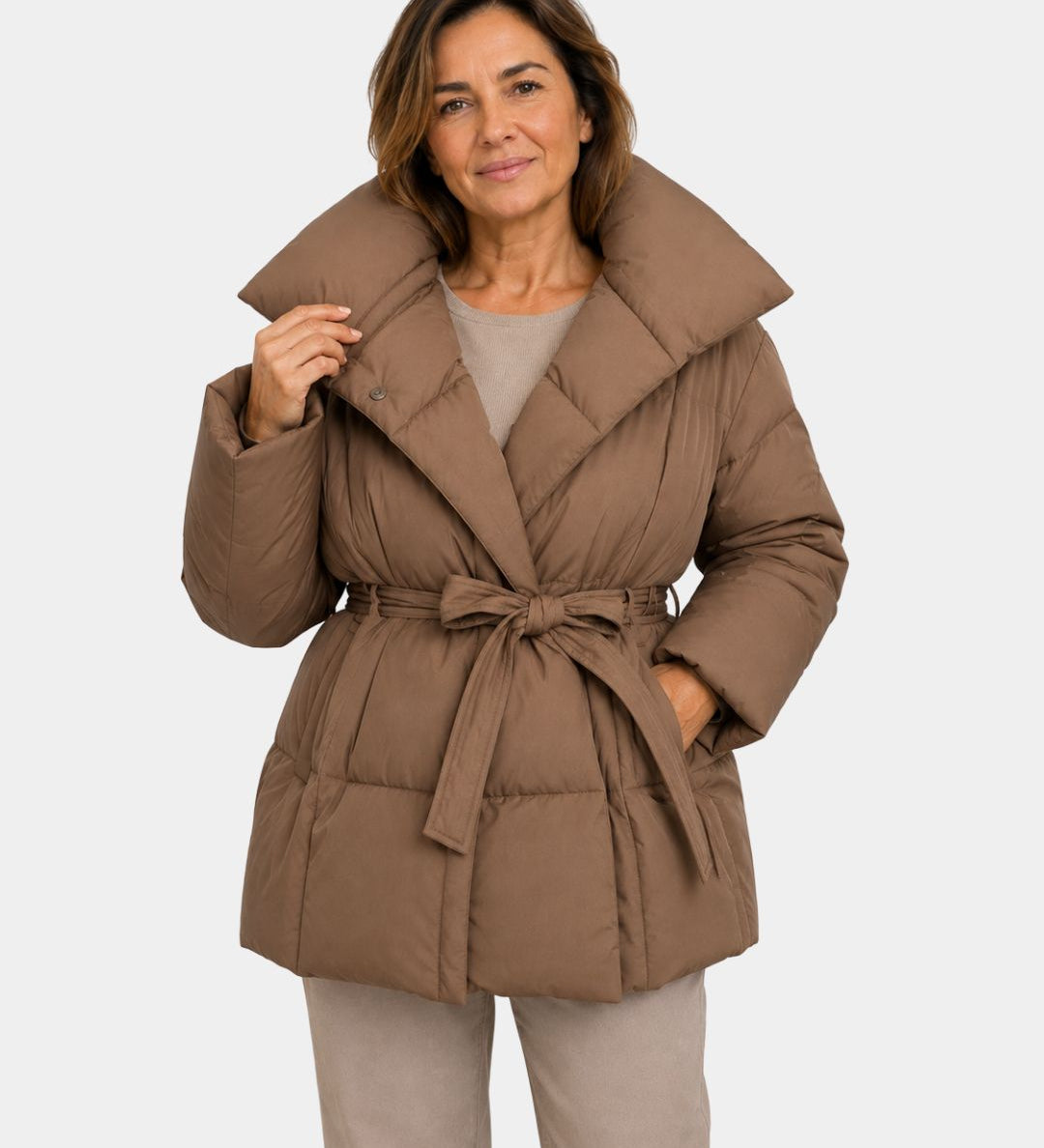 Alixène | Veste matelassée femme avec ceinture à la taille