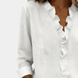 Flavie | Blouse à col en V avec élégante Volants
