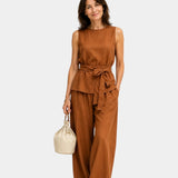 Iseultine | Ensemble deux pièces avec top sans manches et pantalon