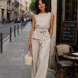 Iseultine | Ensemble deux pièces avec top sans manches et pantalon