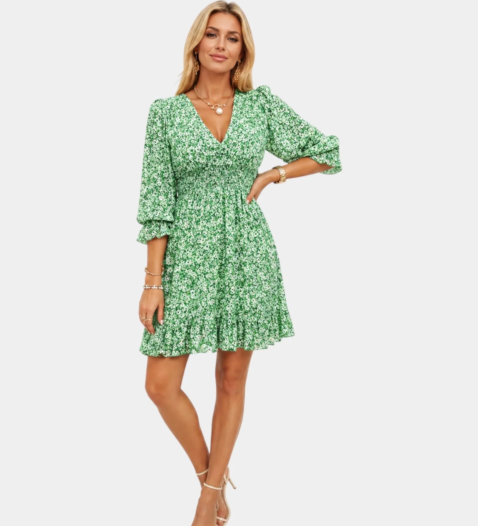 Adraste | Robe chic à motif fleuri