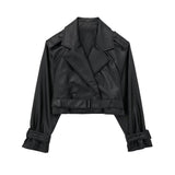 Aigline | Trench court en similicuir