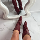 Eloise | Bottines en cuir bordeaux