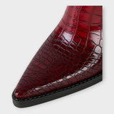 Külli | Bottes élégantes à talon en cuir effet crocodile