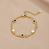 Victory | Bracelet en onyx et pierre précieuse blanche
