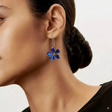 Suzanne | Boucles d’oreilles Rétro bleu fleuri
