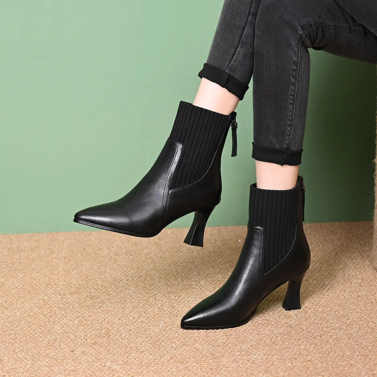 Clara | Bottes à plateforme en cuir Cheville