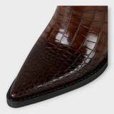 Külli | Bottes élégantes à talon en cuir effet crocodile