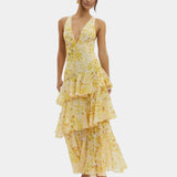 Isa | Robe chic fleuri maxi