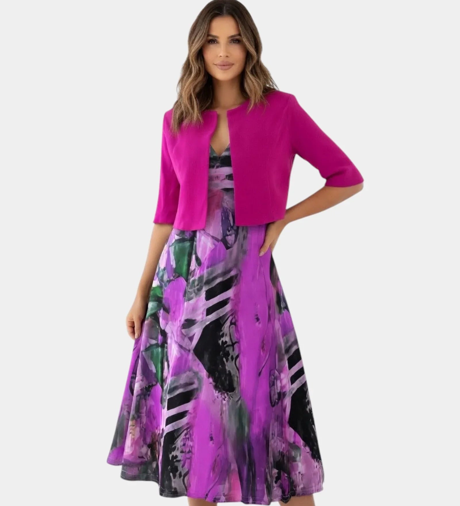 Stacy | Robe midi avec Coordinating Veste