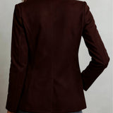 Veste Viola – Rétro en suédine avec surpiqûres contrastées détails