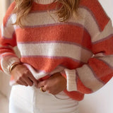 Julietta | Pull rose poudré Rayé