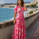 Césarie | Robe élégante fleuri maxi