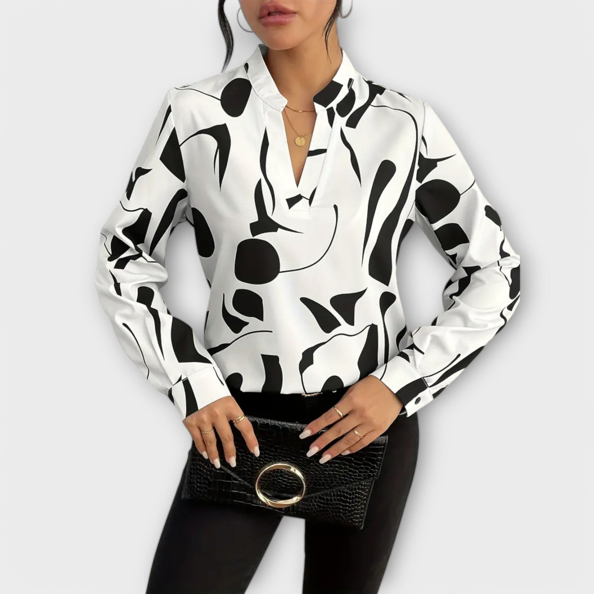 Joana | Blouse sophistiquée à manches longues avec Col V profond