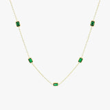 Apolline | Collier doré avec vert pierre pendentif