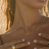 Céleste | Collier doré Square serpent ras-de-cou
