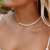 Coline | Collier Élégant doré et en nacre