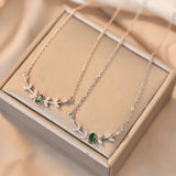 Collier Émilie émeraude pendentif
