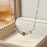 Collier Émilie émeraude pendentif