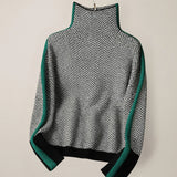 Lucía | Pull à col montant avec rayures contrastées
