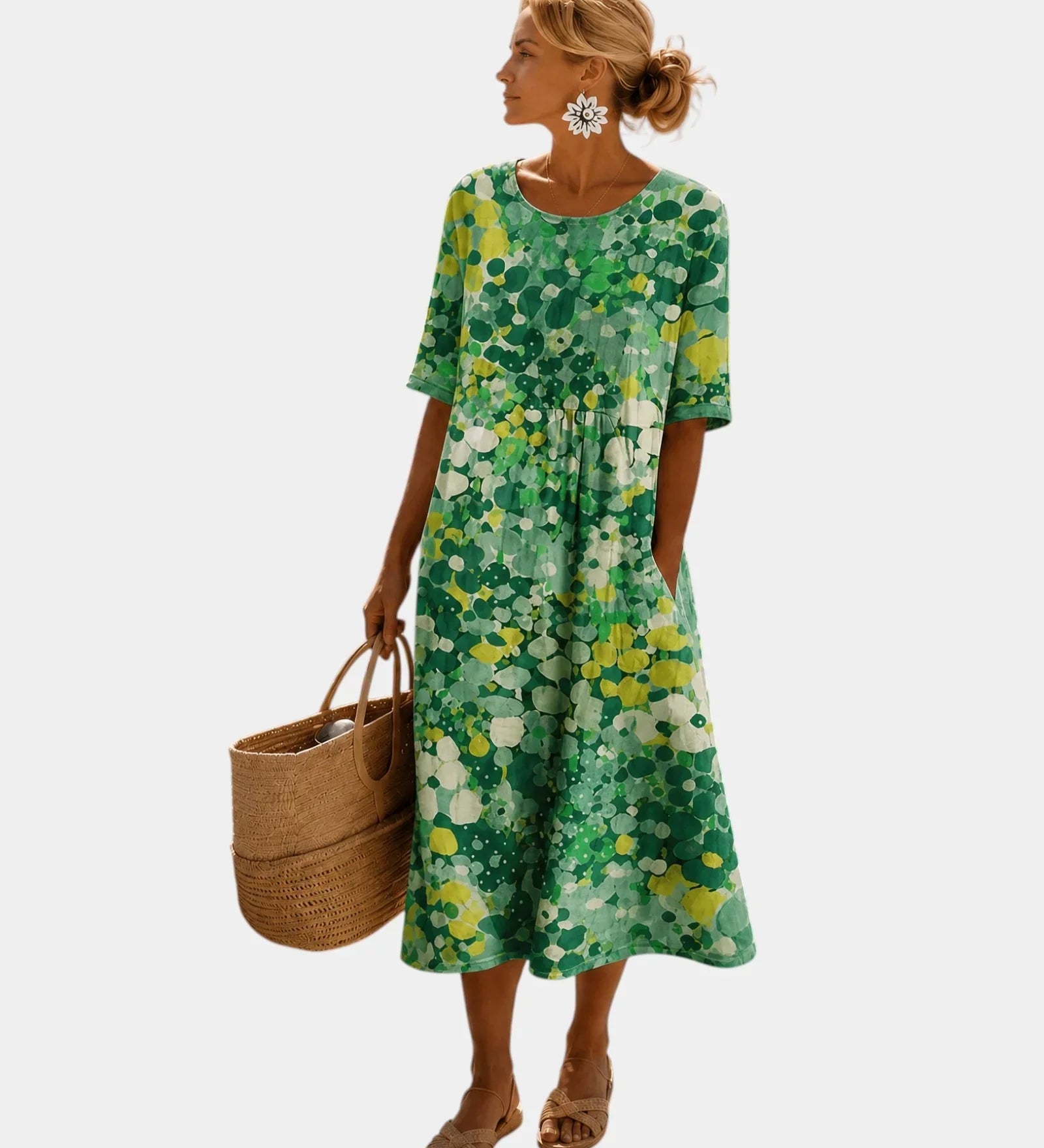 Liséa | Robe élégante midi fleurie