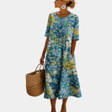 Liséa | Robe élégante midi fleurie