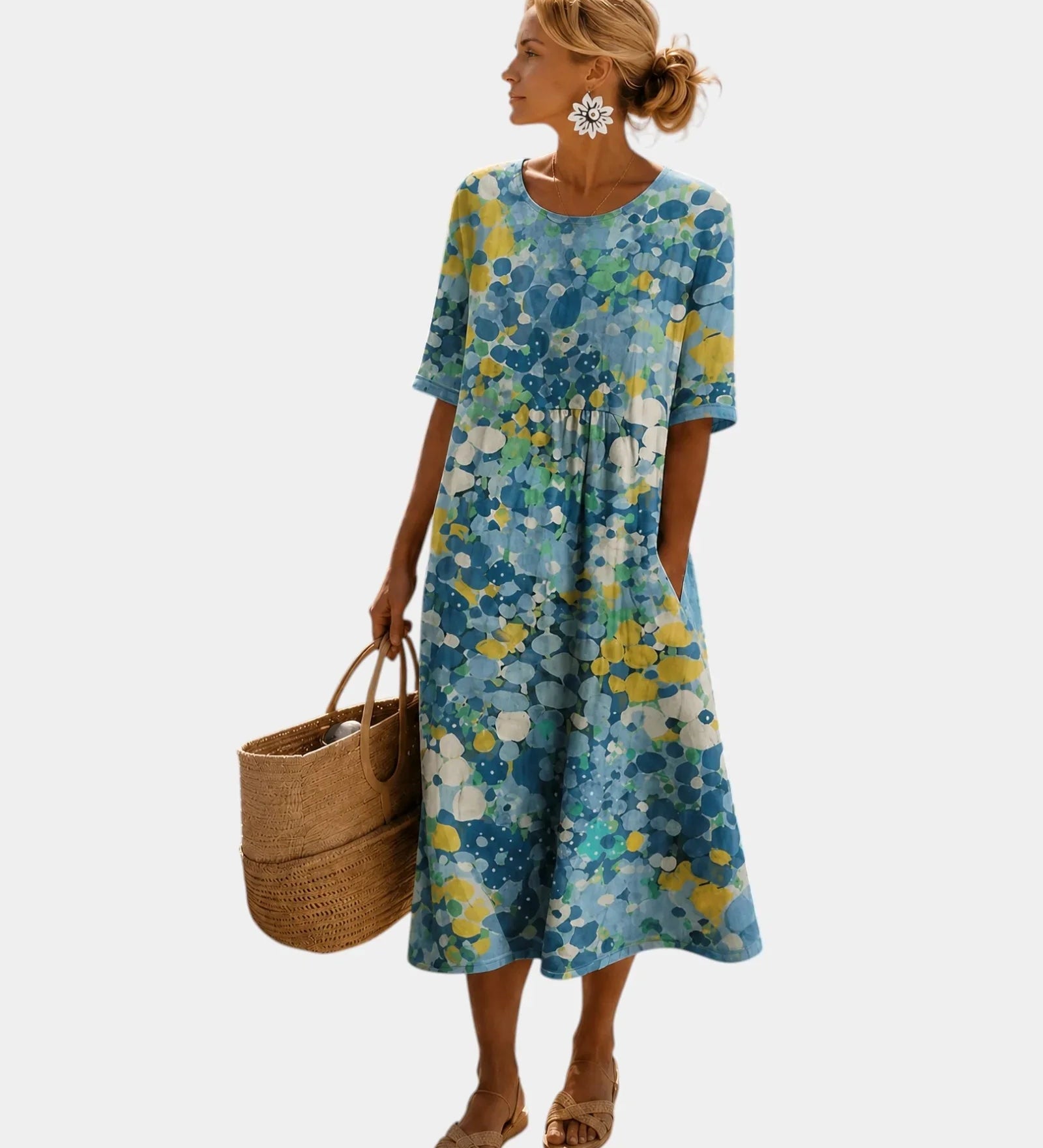 Liséa | Robe élégante midi fleurie