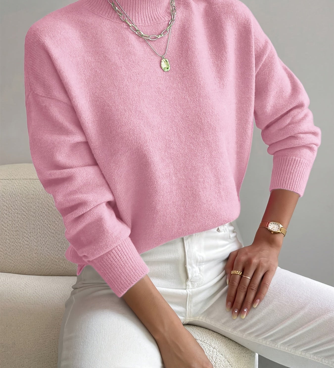 Pull chic à col roulé