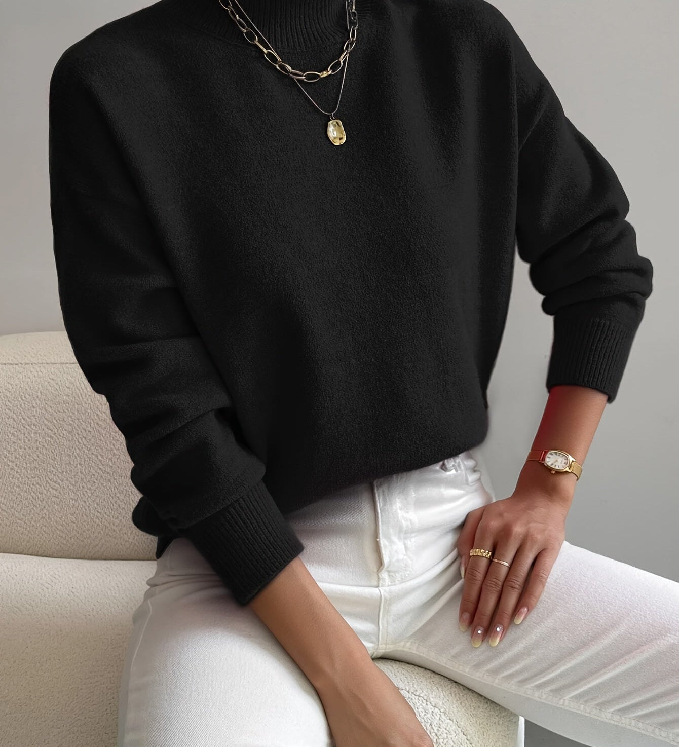 Pull chic à col roulé