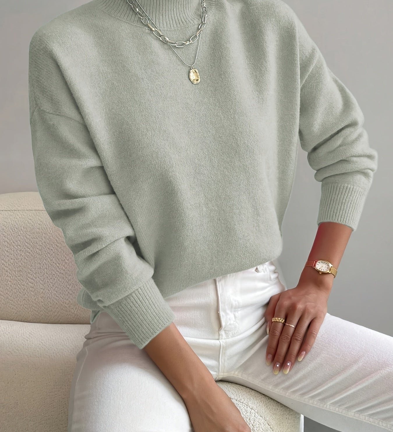 Pull chic à col roulé