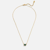 Fleur | Collier vert émeraude avec doré-plaqué Finition