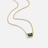 Fleur | Collier vert émeraude avec doré-plaqué Finition