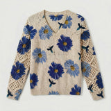 Nia | Pull chic fleuri en maille