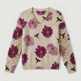 Nia | Pull chic fleuri en maille