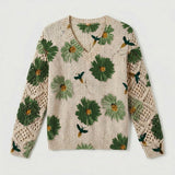 Nia | Pull chic fleuri en maille