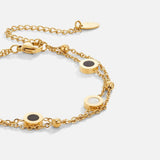 Victory | Bracelet en onyx et pierre précieuse blanche