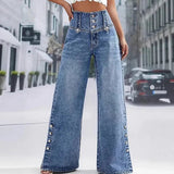April | Jean large taille haute