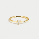 Leonie | Bague élégante doré avec un lisse et épuré Finition