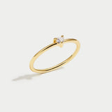 Leonie | Bague élégante doré avec un lisse et épuré Finition